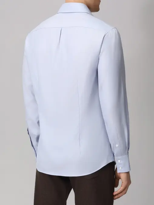 Рубашка Slim Fit из шерсти BRUNELLO CUCINELLI
