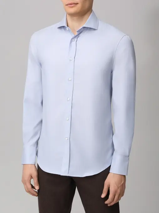 Рубашка Slim Fit из шерсти BRUNELLO CUCINELLI