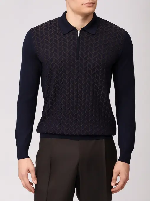 Поло из шерсти и шелка BERTOLO LUXURY MENSWEAR
