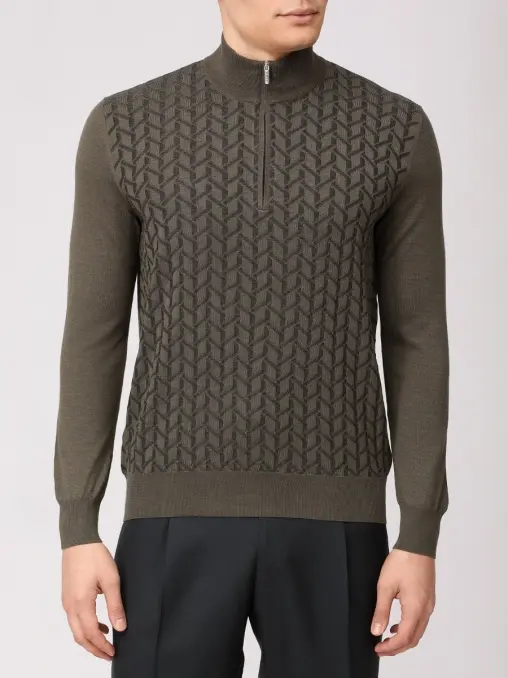 Джемпер из шерсти и шелка BERTOLO LUXURY MENSWEAR