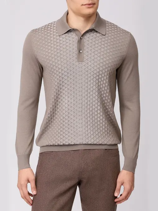Поло из шерсти и шелка BERTOLO LUXURY MENSWEAR