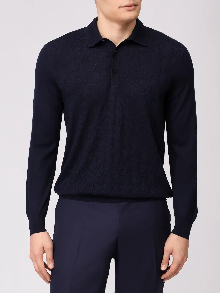 Поло из шерсти и шелка