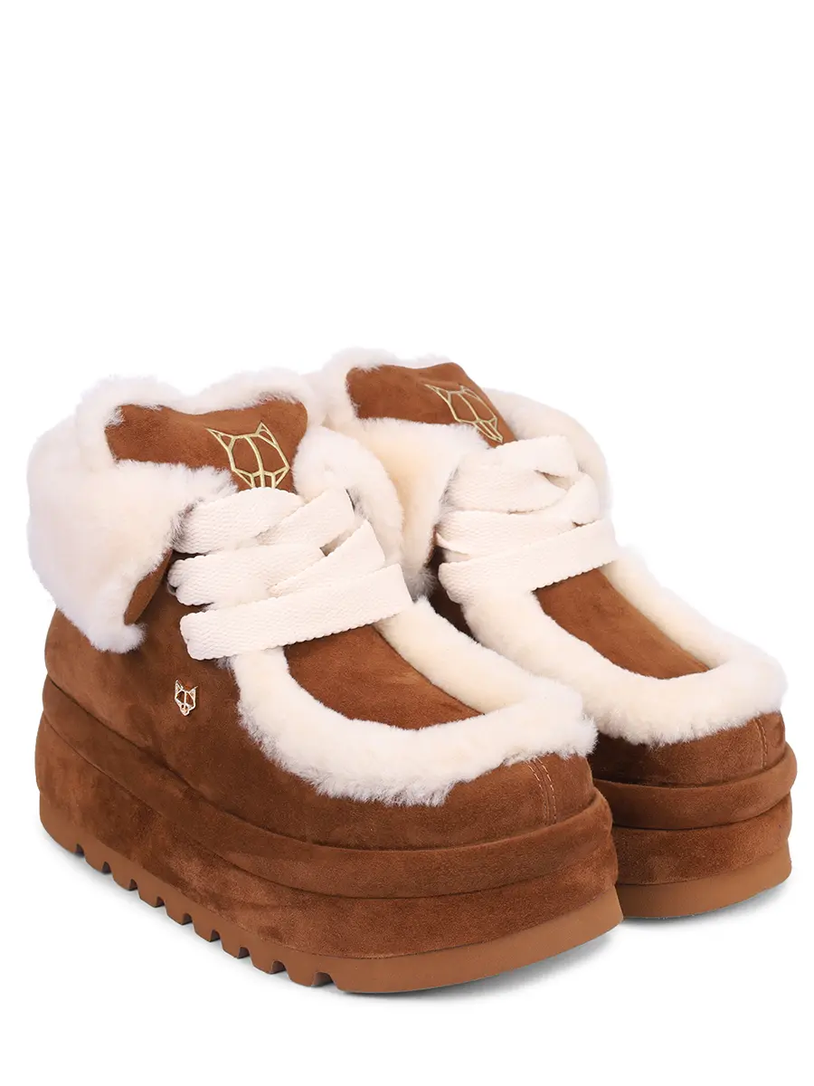 Ботинки Bambi замшевые на меху