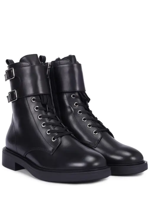 Ботинки кожаные на меху GIANVITO ROSSI