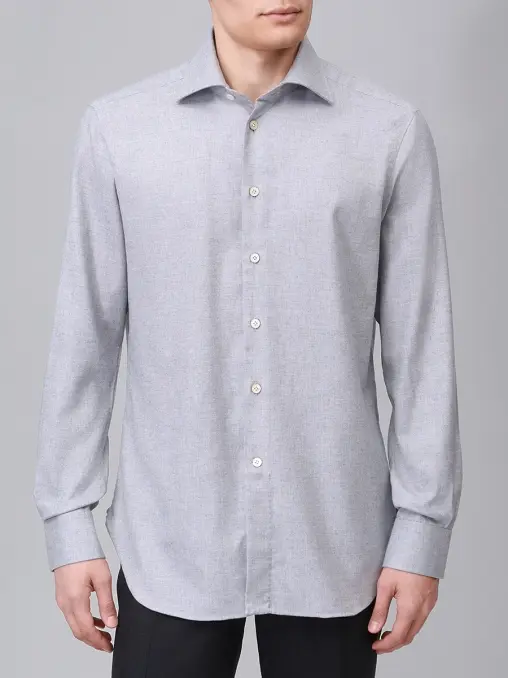 Рубашка Slim Fit из хлопка и лиоцелла KITON