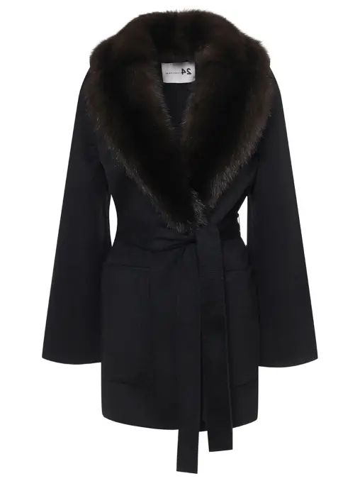 Пальто кашемировое с мехом соболя MANZONI 24