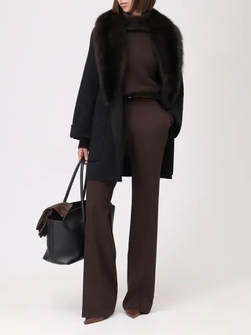 Пальто кашемировое с мехом соболя MANZONI 24