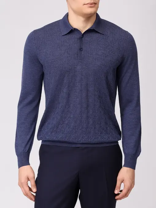 Поло из шерсти и шелка BERTOLO LUXURY MENSWEAR