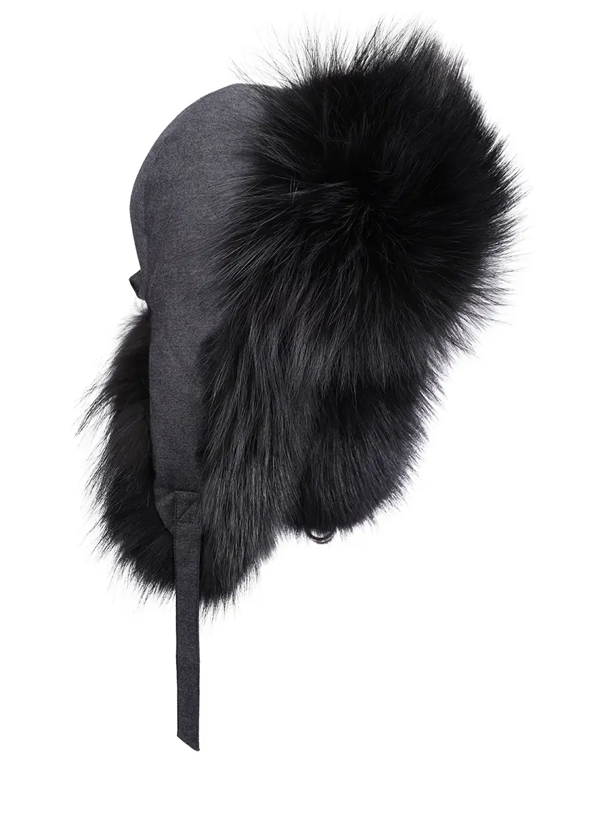 Шапка-ушанка с мехом лисы