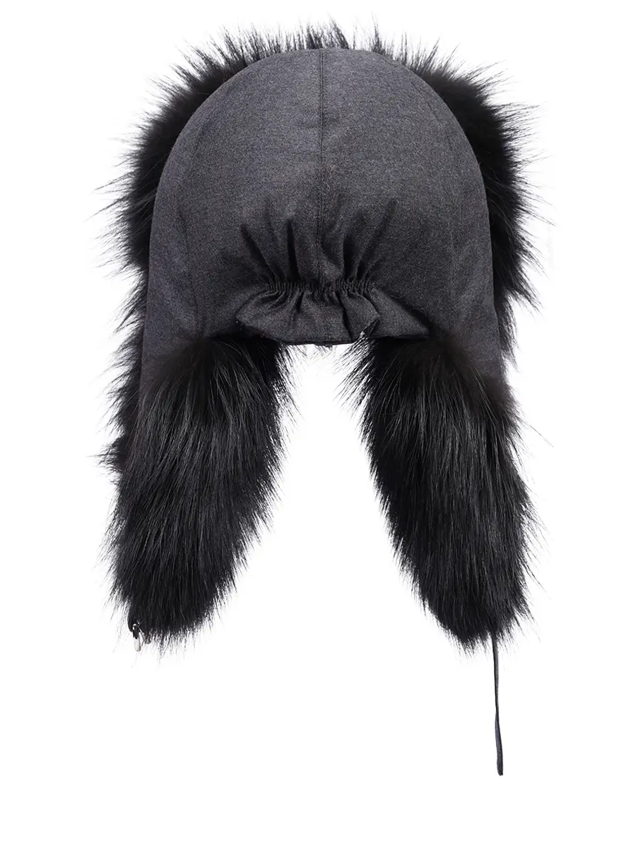 Шапка-ушанка с мехом лисы