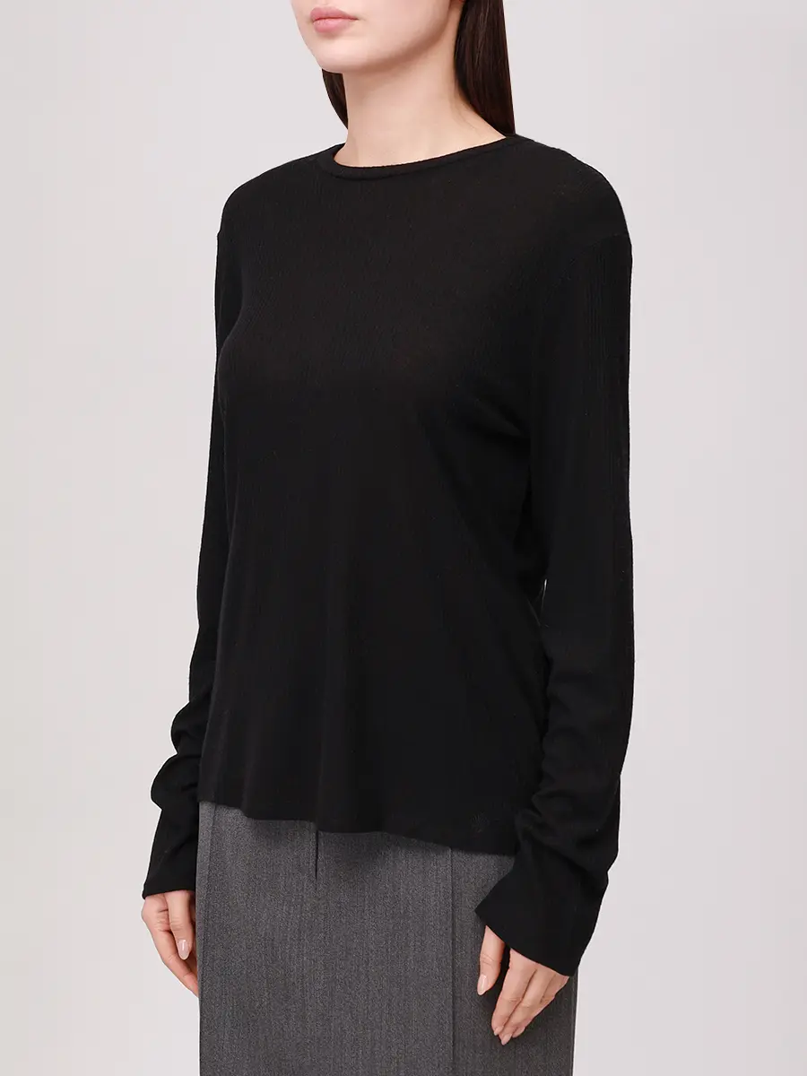 Лонгслив из вискозы и шерсти