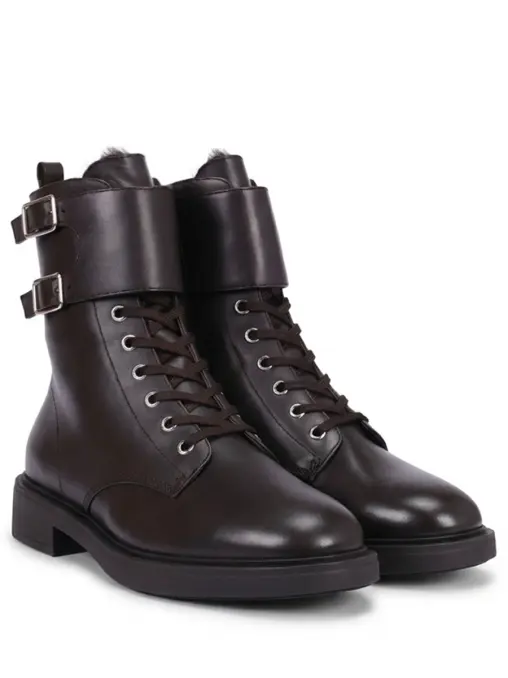 Ботинки кожаные на меху GIANVITO ROSSI