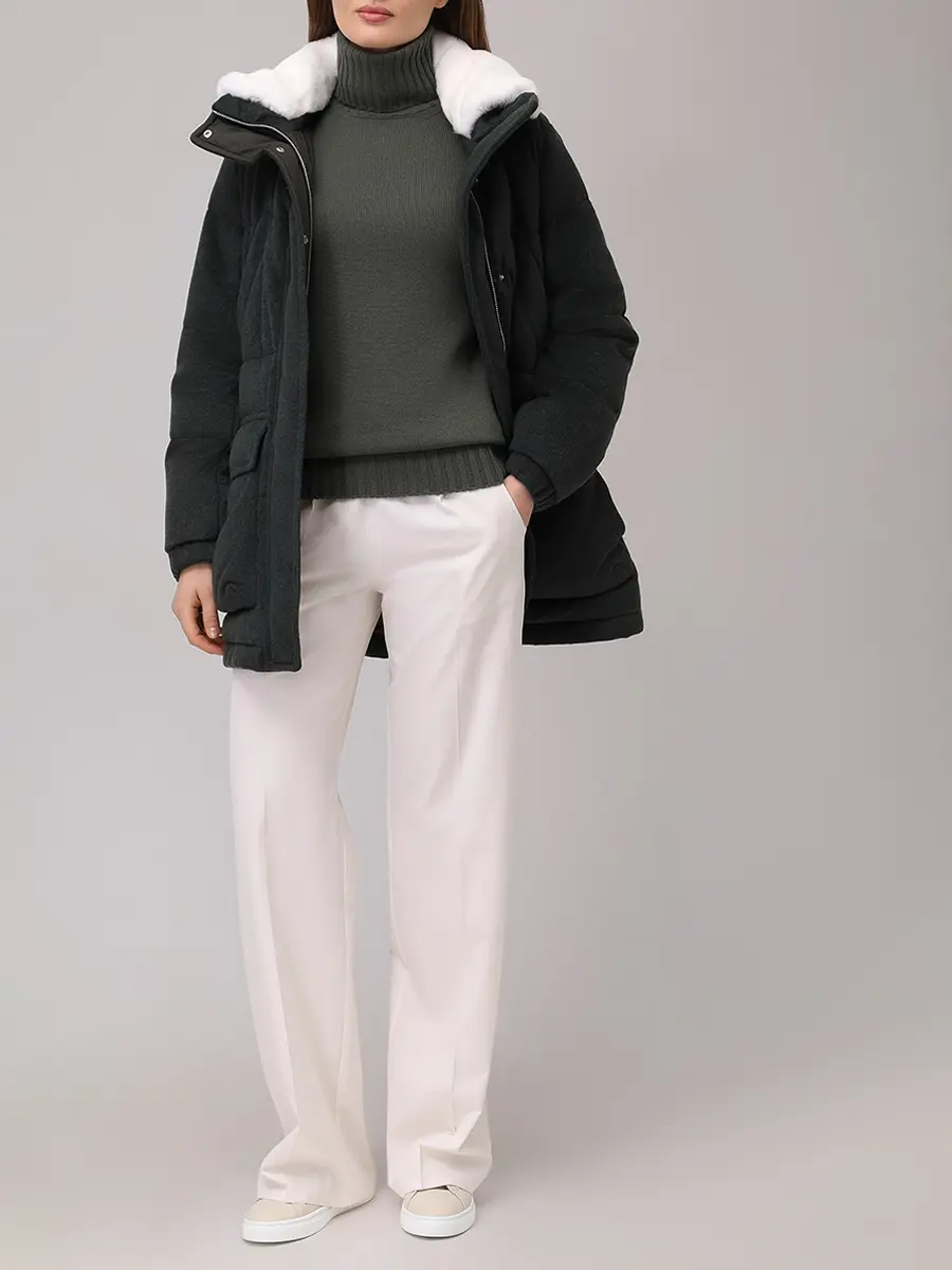 Пуховик кашемировый