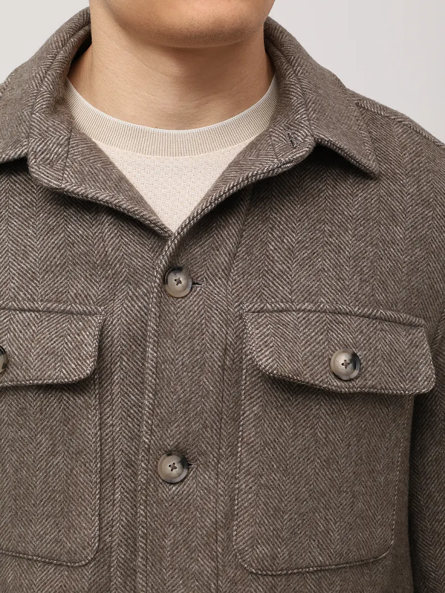 Рубашка Relaxed Fit из шерсти и лиоцелла