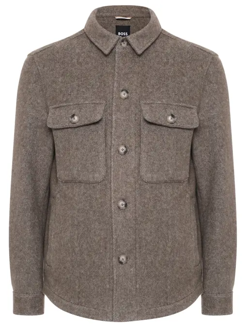 Рубашка Relaxed Fit из шерсти и лиоцелла BOSS