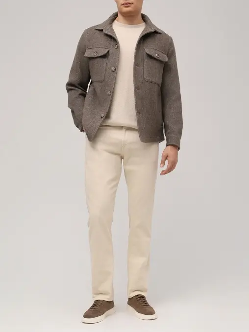 Рубашка Relaxed Fit из шерсти и лиоцелла BOSS