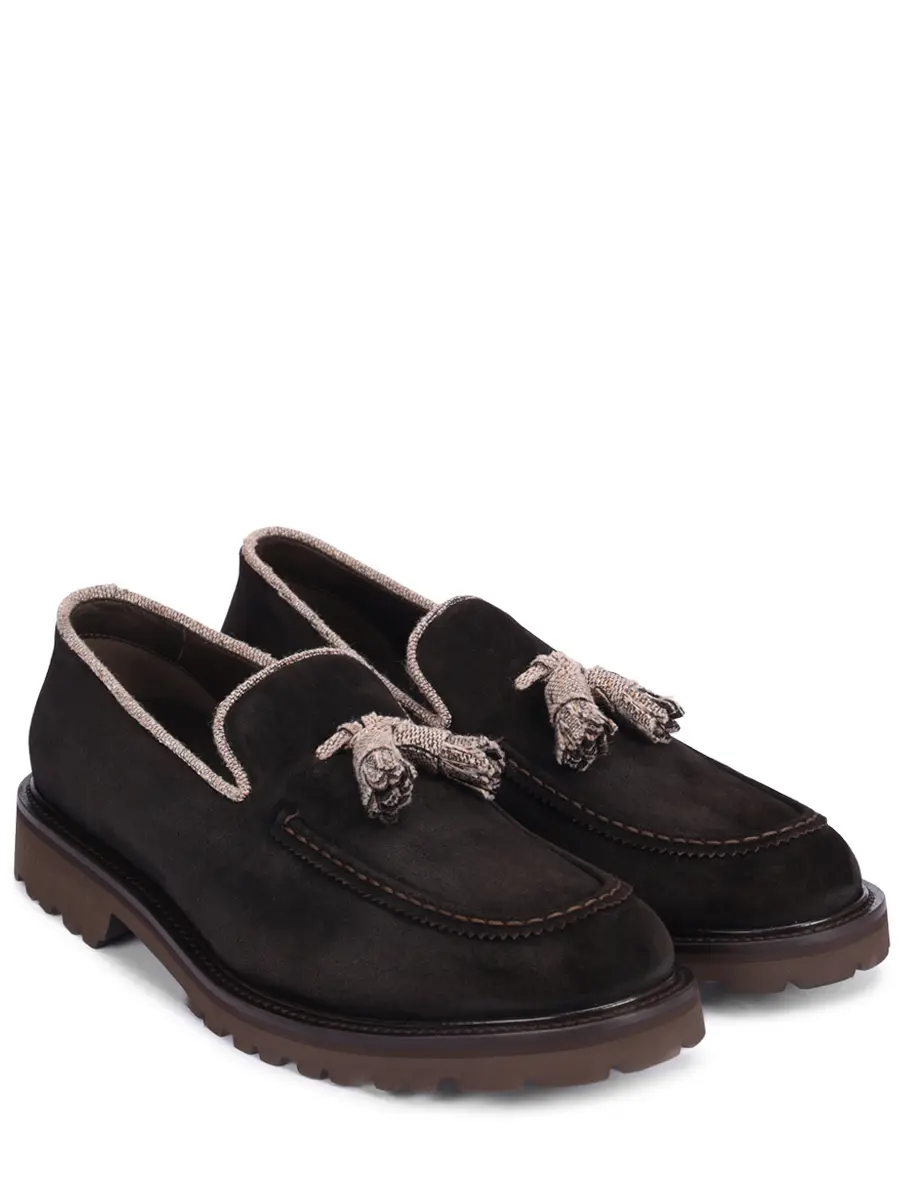 Лоферы замшевые