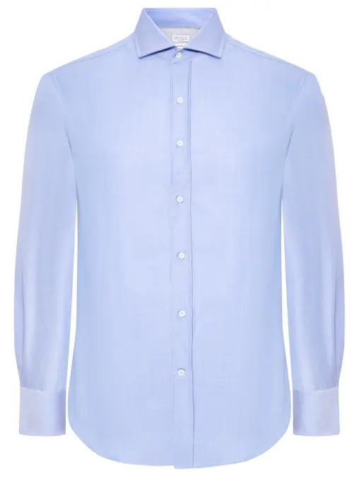 Рубашка Slim Fit шерстяная BRUNELLO CUCINELLI