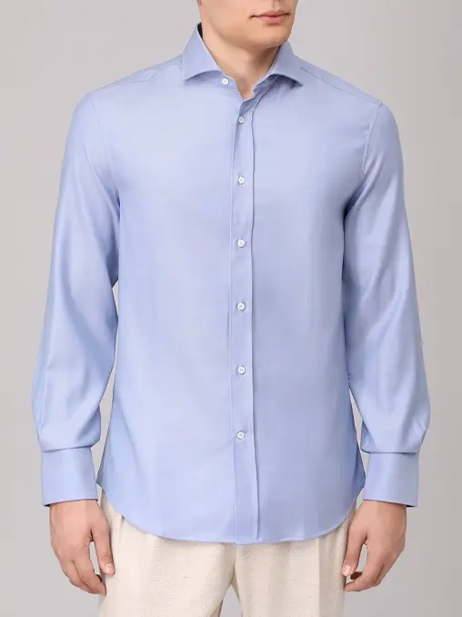 Рубашка Slim Fit шерстяная BRUNELLO CUCINELLI