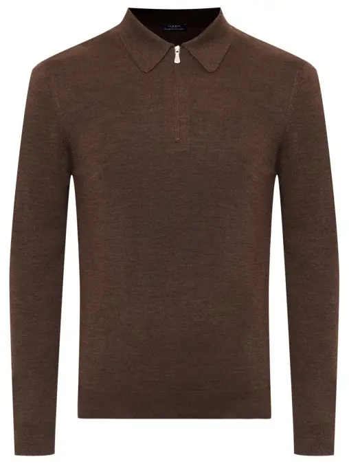 Поло из шерсти и шелка BARBA NAPOLI