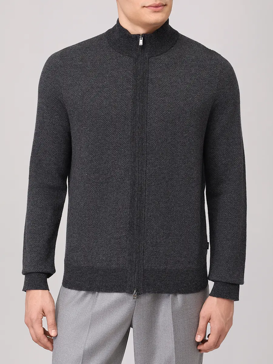 Кардиган из шерсти и хлопка