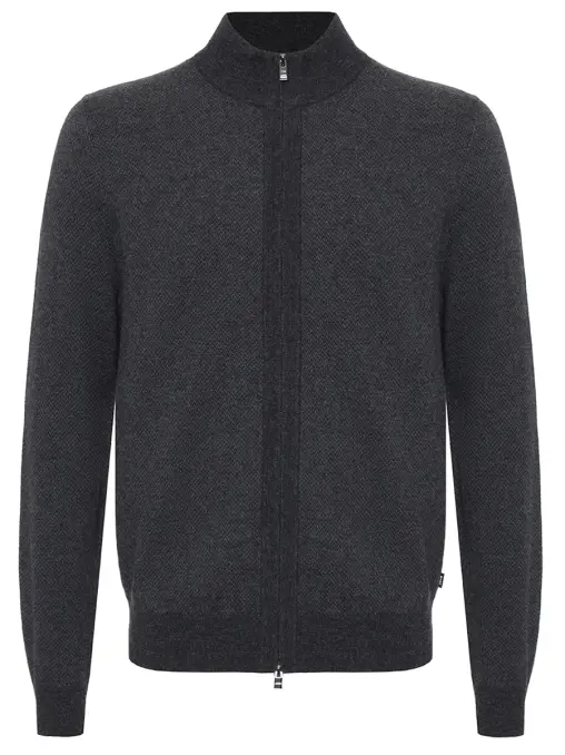 Кардиган из шерсти и хлопка BOSS