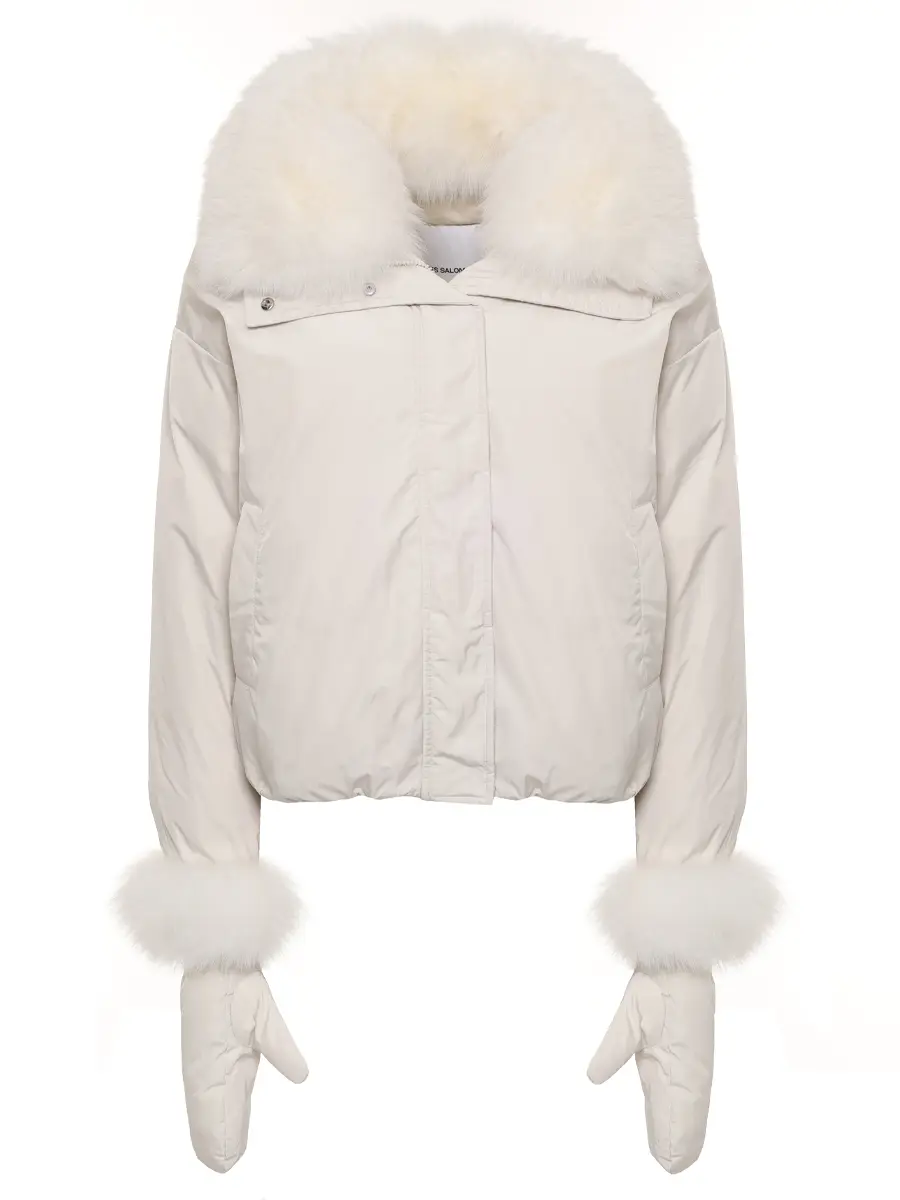 Пуховик однотонный