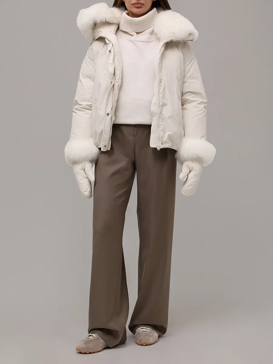 Пуховик однотонный