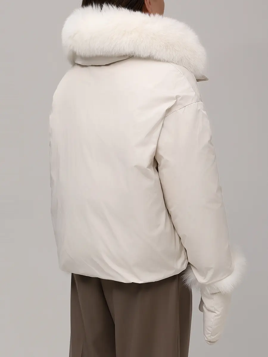 Пуховик однотонный