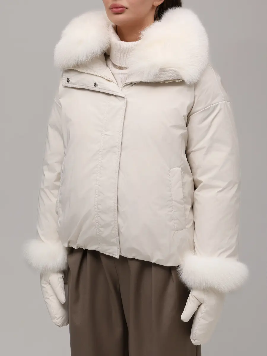 Пуховик однотонный