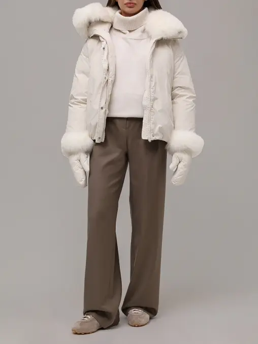 Пуховик однотонный YVES SALOMON