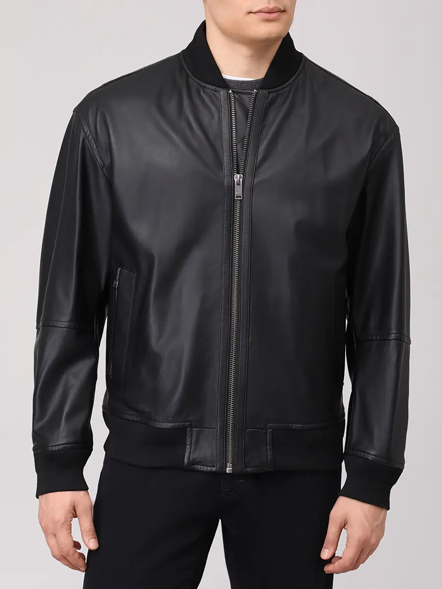 Бомбер кожаный