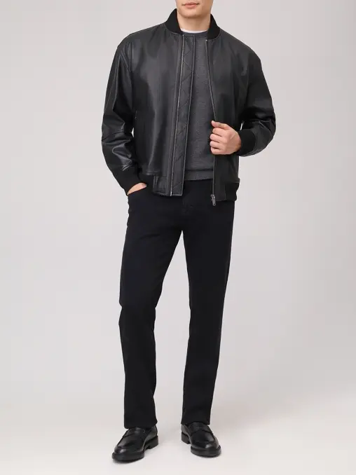 Бомбер кожаный BOSS