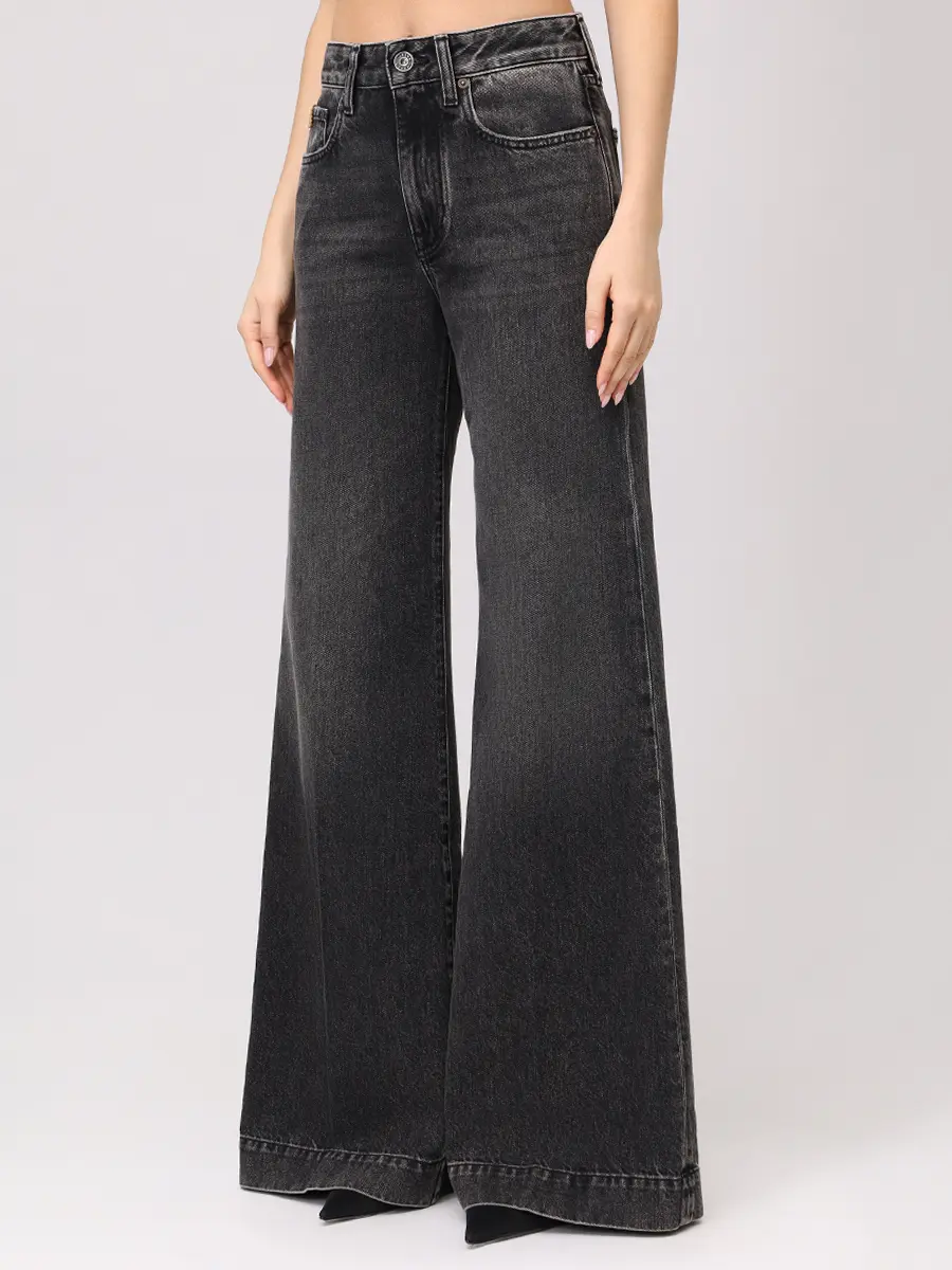 Джинсы-клеш хлопковые