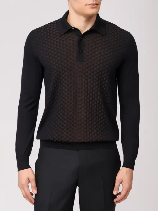 Поло из шерсти и шелка BERTOLO LUXURY MENSWEAR