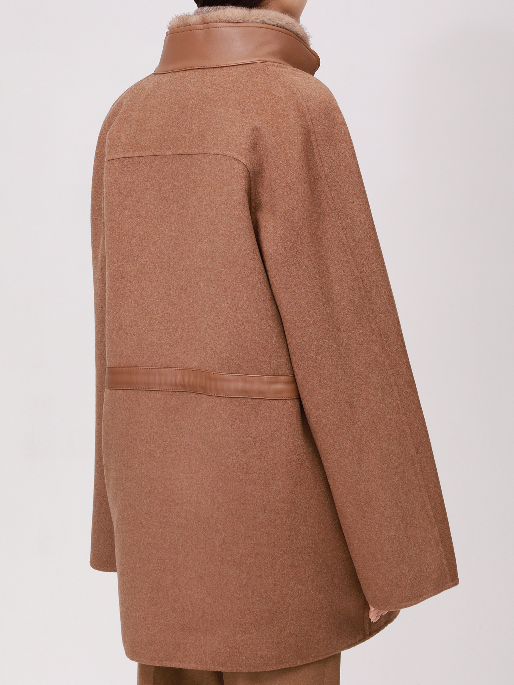 Парка шерстяная с мехом норки