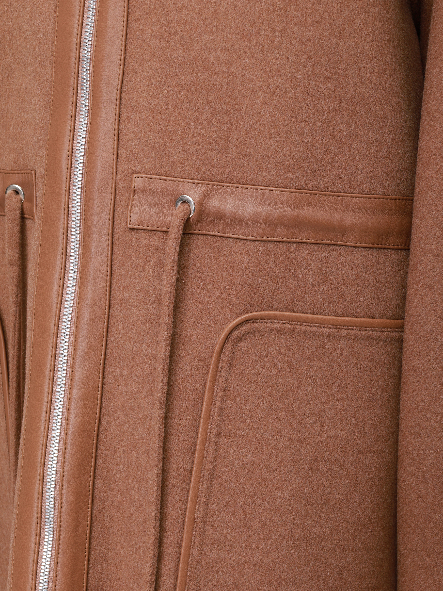 Парка шерстяная с мехом норки