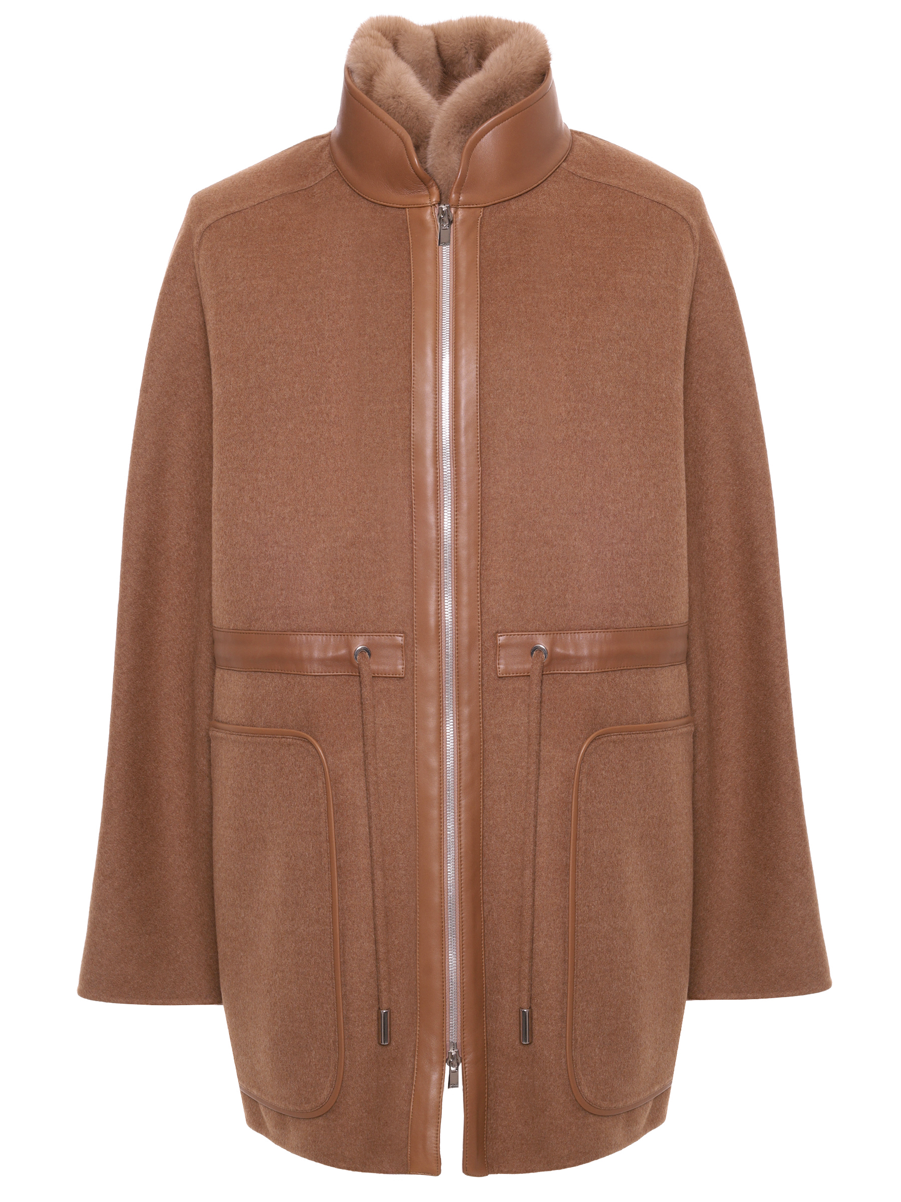 Парка шерстяная с мехом норки