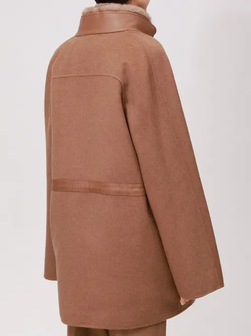 Парка шерстяная с мехом норки KITON