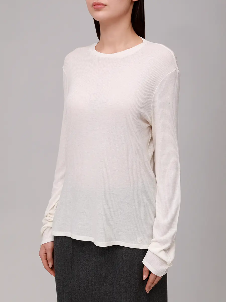 Лонгслив из вискозы и шерсти