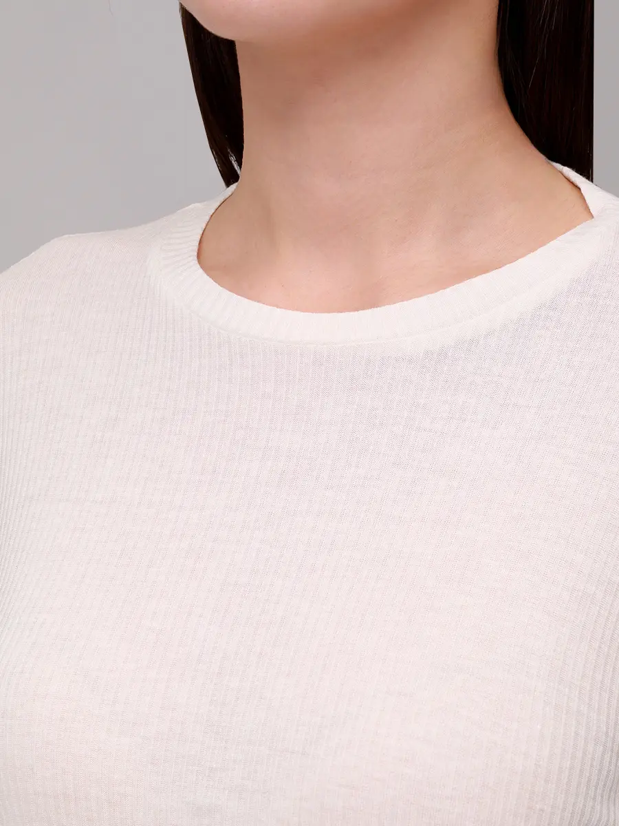 Лонгслив из вискозы и шерсти