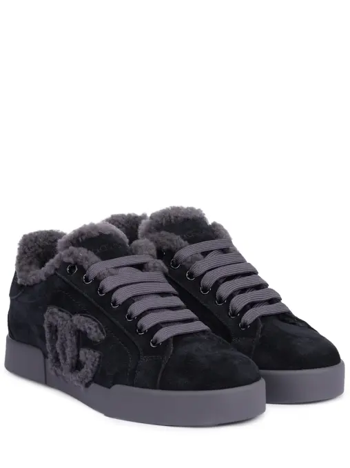 Кеды замшевые на меху Portofino DOLCE & GABBANA