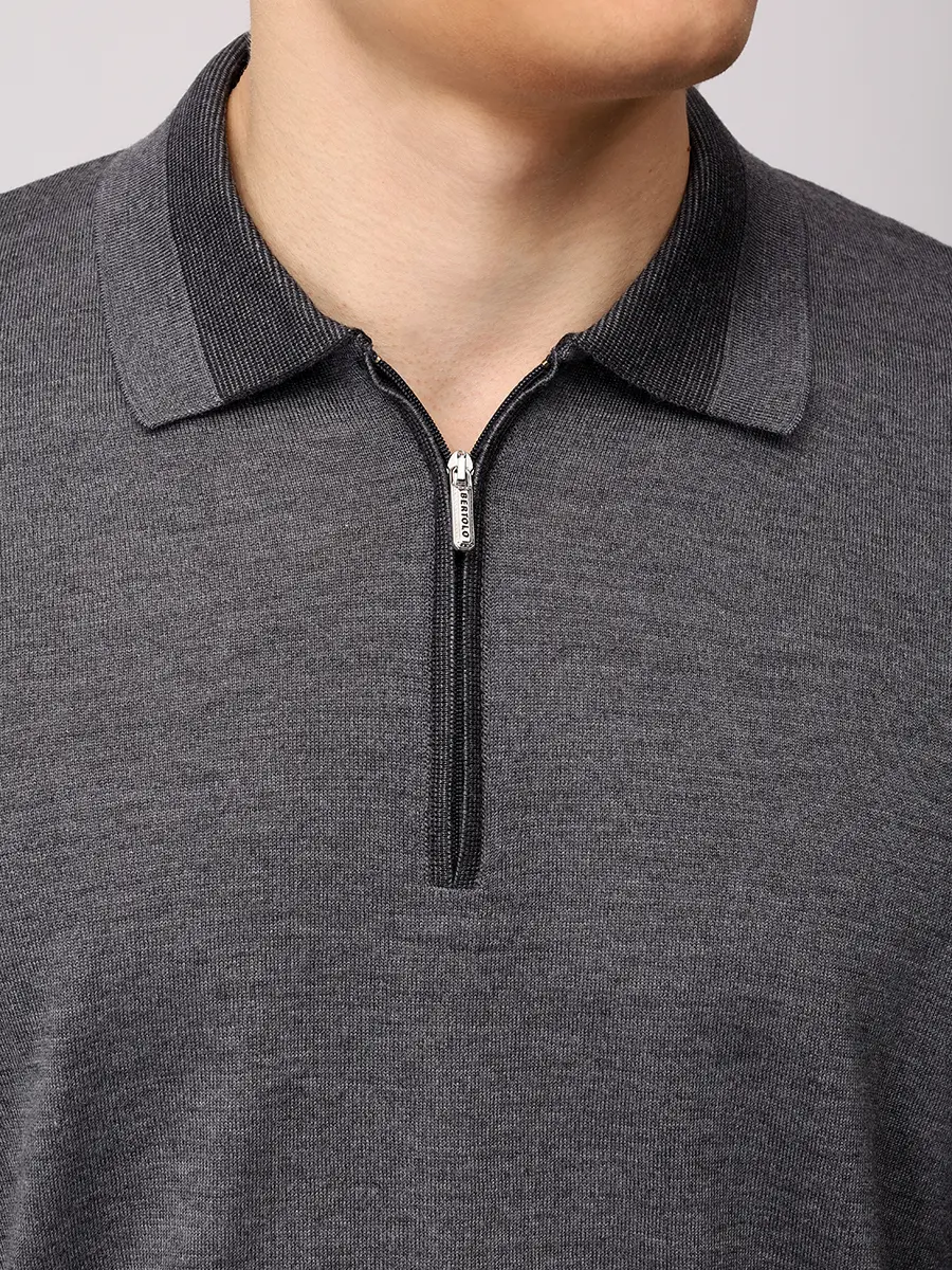 Поло из шерсти и шелка