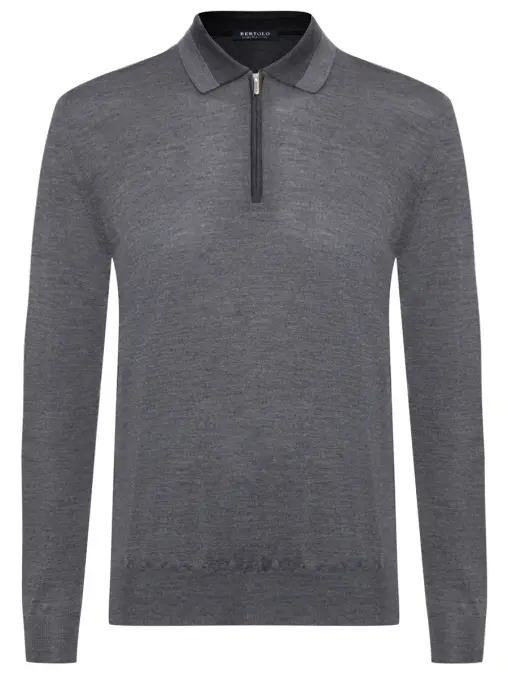 Поло из шерсти и шелка BERTOLO LUXURY MENSWEAR