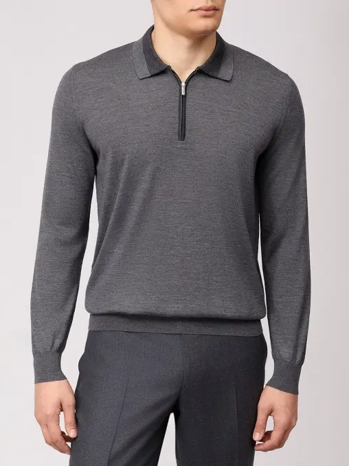 Поло из шерсти и шелка BERTOLO LUXURY MENSWEAR