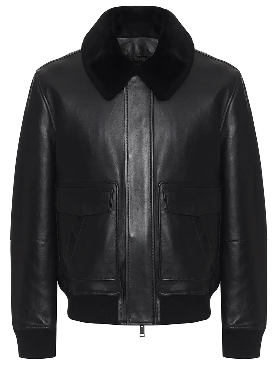 Бомбер кожаный