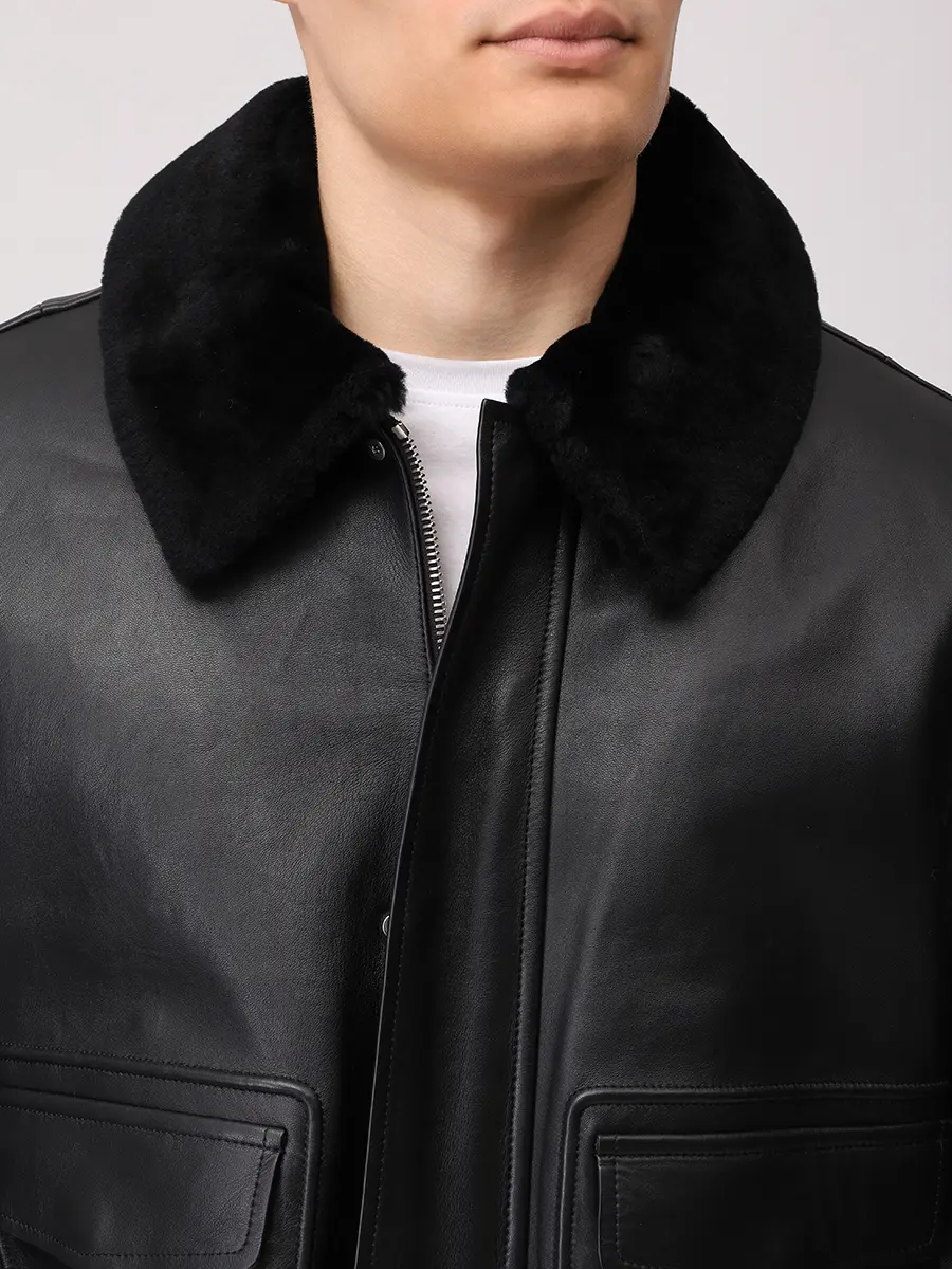 Бомбер кожаный