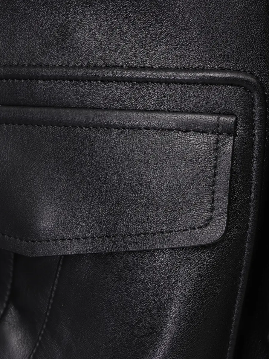 Бомбер кожаный