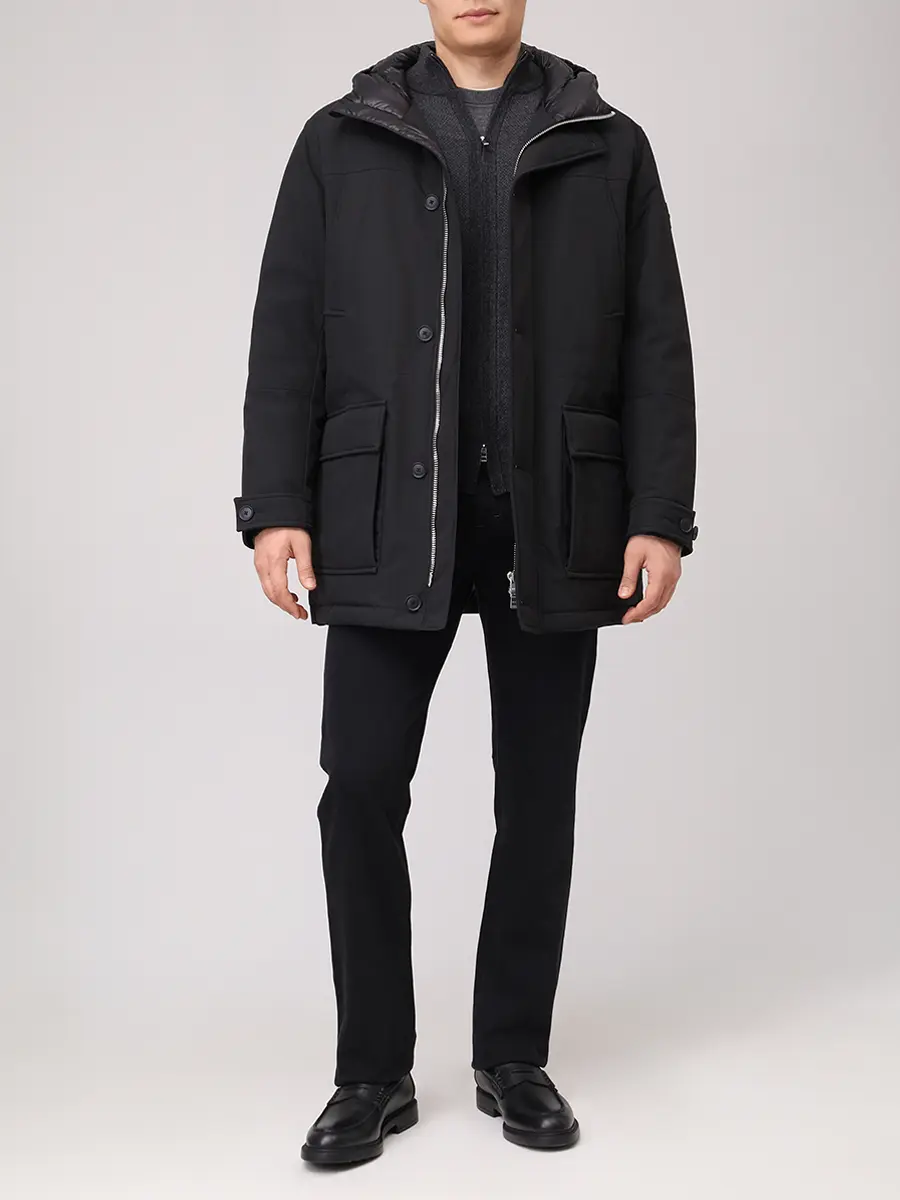 Пуховик однотонный