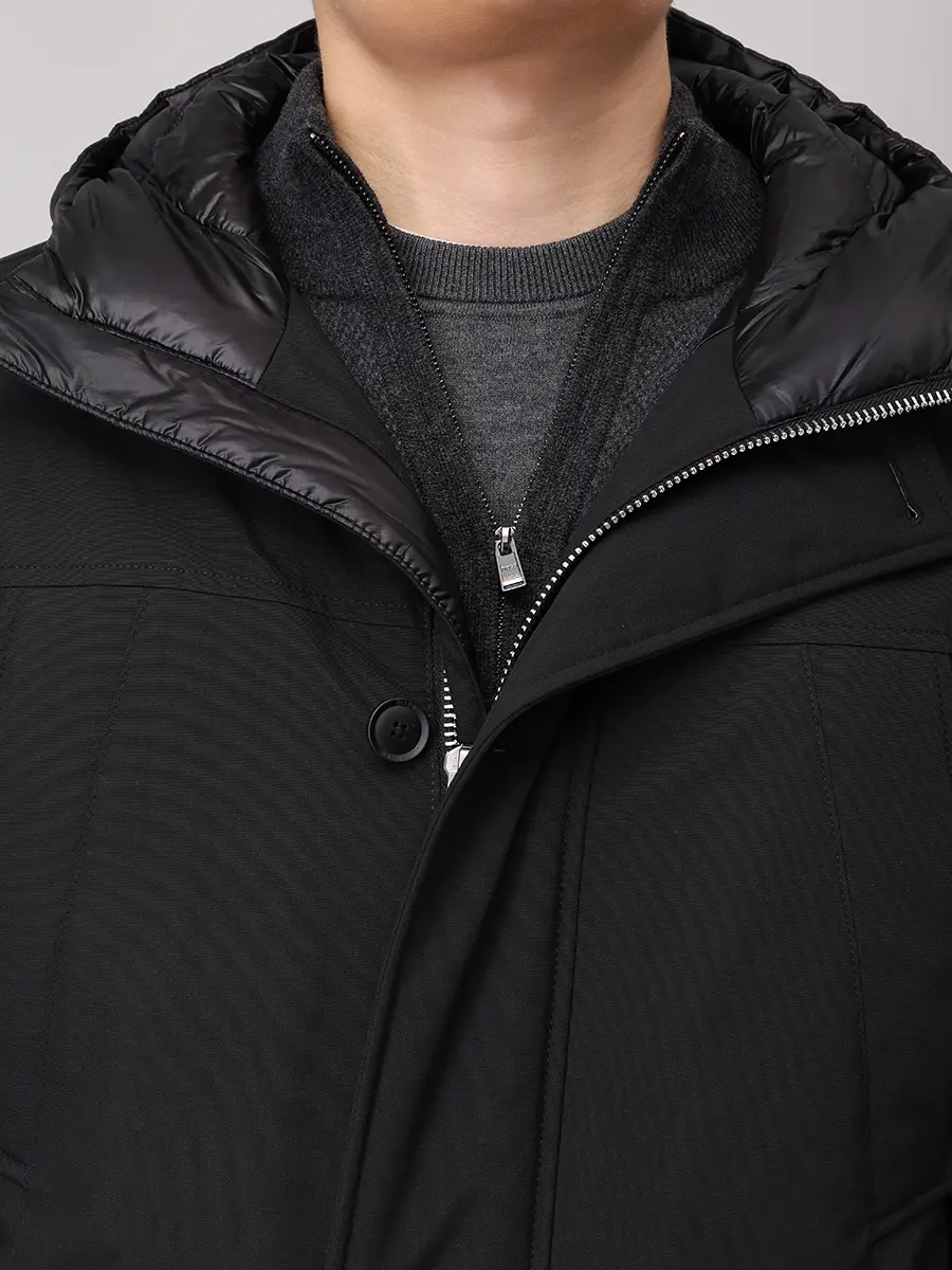 Пуховик однотонный